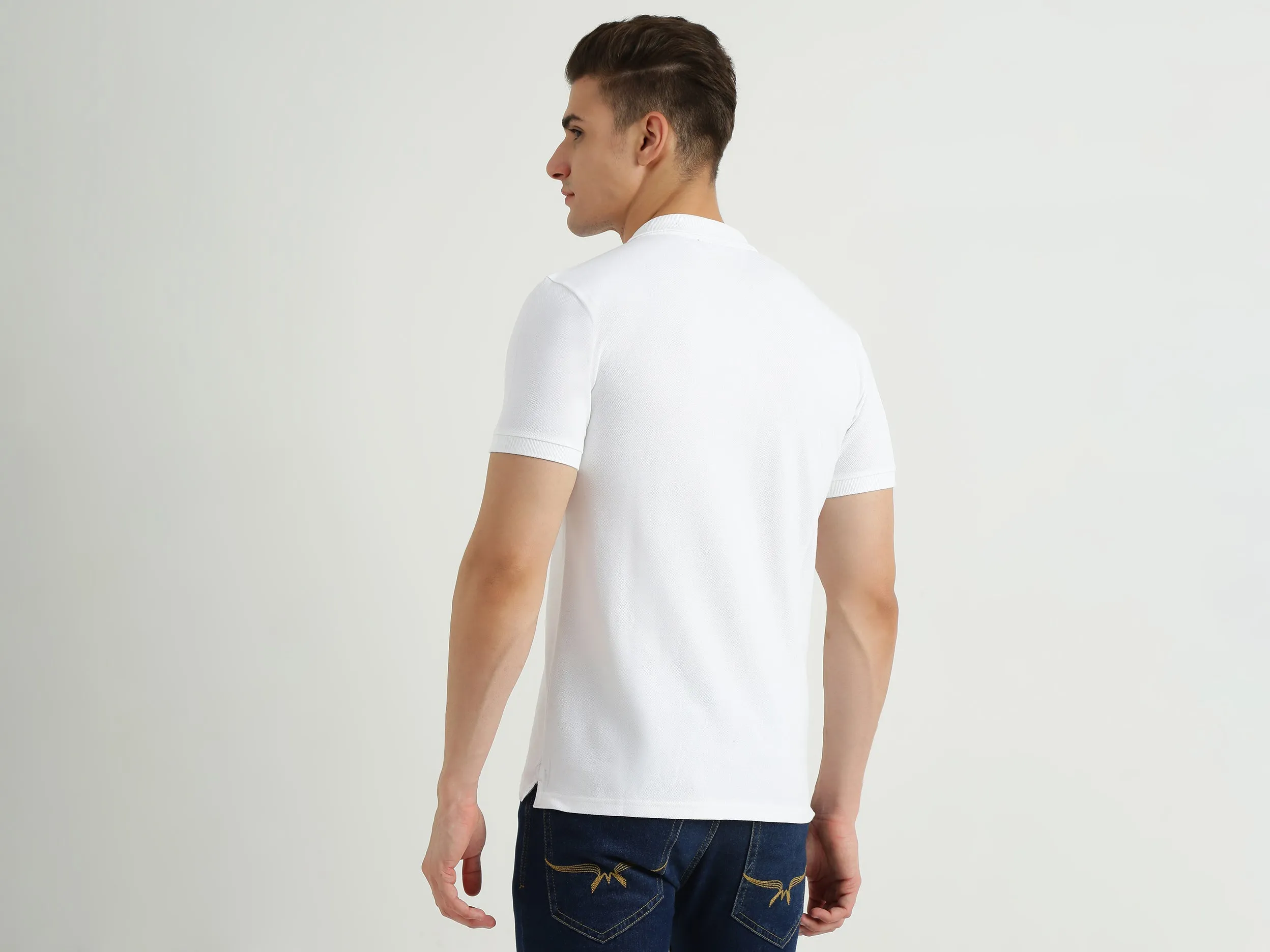 Mens Short Sleeve Stripe Polo