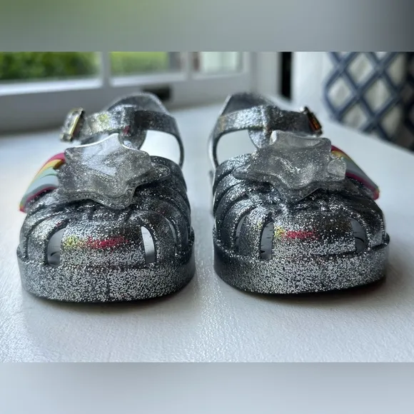 Mini Melissa Possession II Sandals - Silver Glitter size toddler 9 NWT