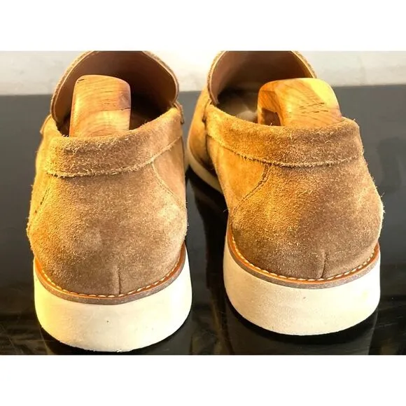 Moretti Gold Label 'Roseville' Men's Tan Suede Penny Loafers - Size 10D