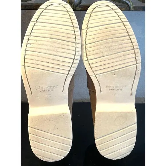 Moretti Gold Label 'Roseville' Men's Tan Suede Penny Loafers - Size 10D