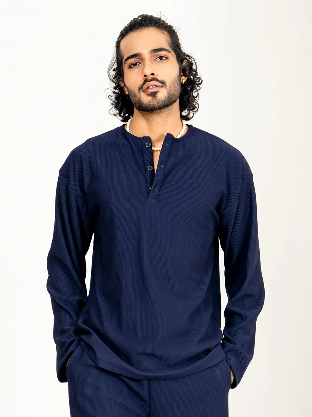 Navy Blue T-Shirt & Pants Co-ord Set