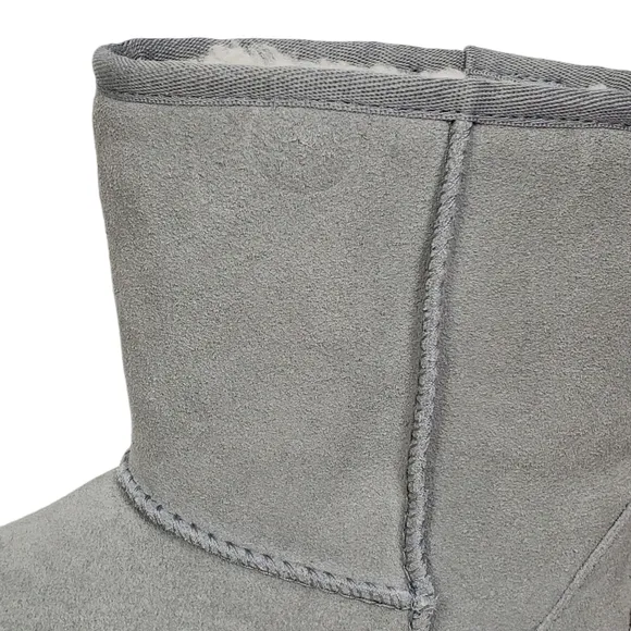 New Koolaburra Ugg girls koola short boots wild dove gray suede faux fur winter