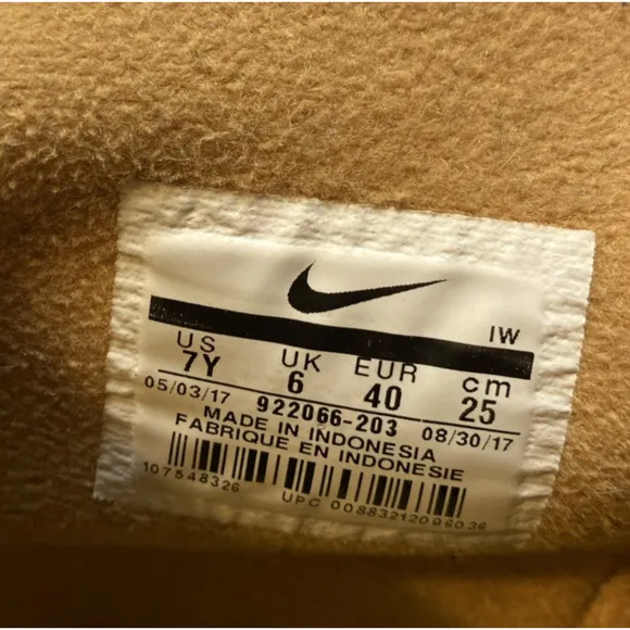 Nike Air Force 1 High Flax (Tan) Youth Size 7Y 2017 Basketball