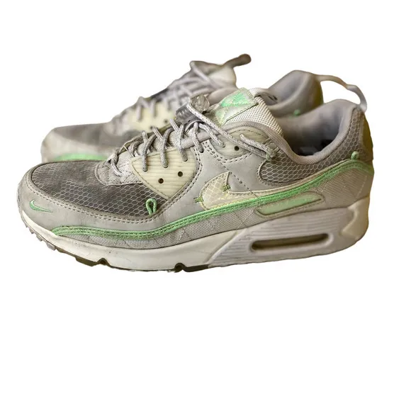 Nike Air Max 90 Sail Neon Green CZ9078-010 Mens Size 10.5‎