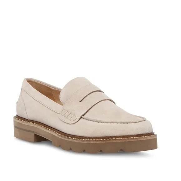 NWOT Anne Klein Women's Emmylou Loafer Flat Suede Beige Cream Size 7.5