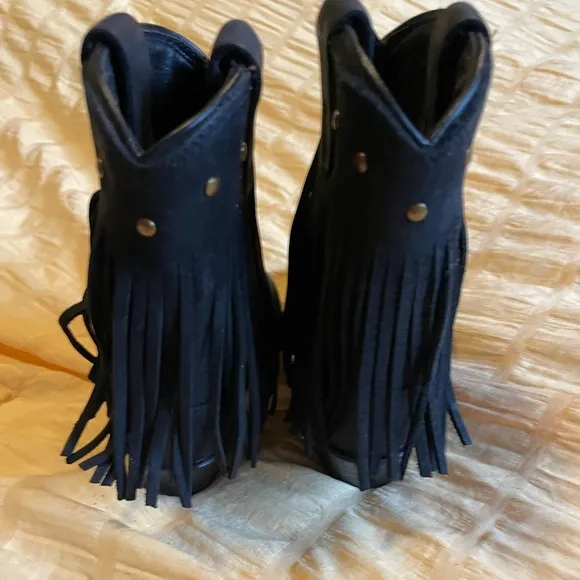 NWOTS FRINGE Leather Infant Toddler Cowboy cowgirl Boots! old west size 4C RARE!