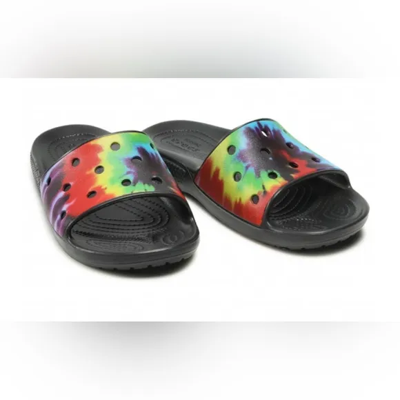 NWT Crocs Little Kids Classic Slide Tie-Dye Unisex Sandals