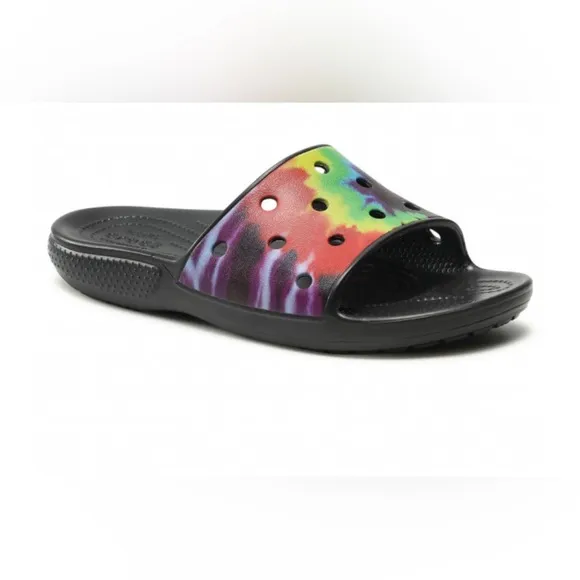 NWT Crocs Little Kids Classic Slide Tie-Dye Unisex Sandals