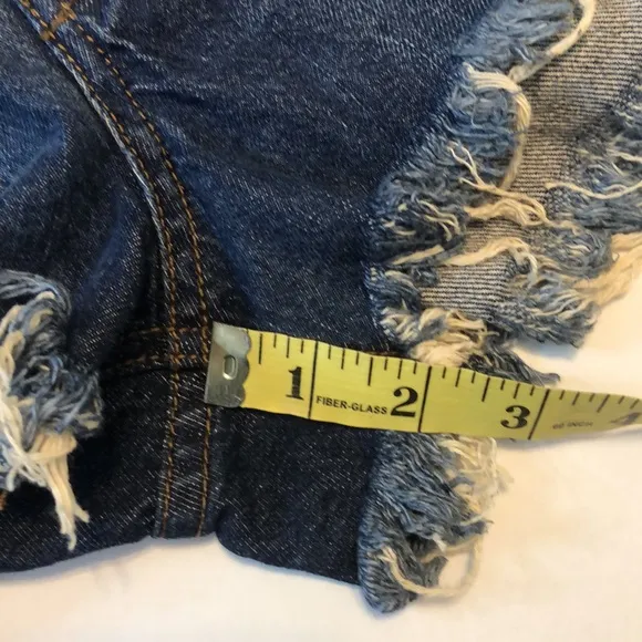NWT Free People Avery denim shorts frayed we the free button fly size 30