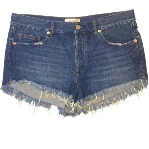NWT Free People Avery denim shorts frayed we the free button fly size 30