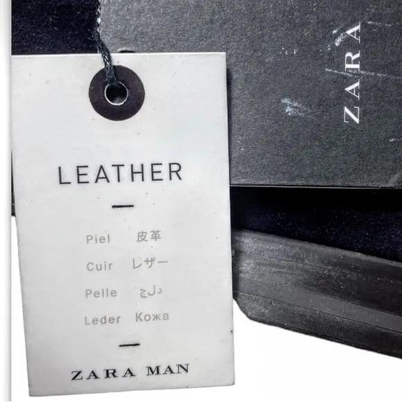 NWT Zara Man Black Slip On Suede Leather Loafers Size EU 42 US 9
