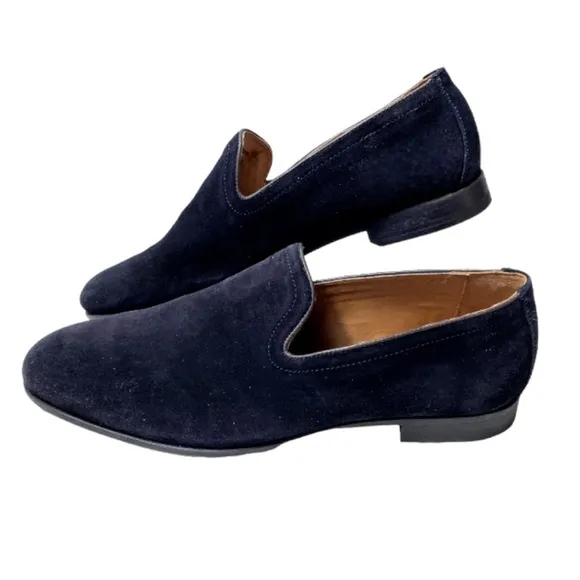 NWT Zara Man Black Slip On Suede Leather Loafers Size EU 42 US 9