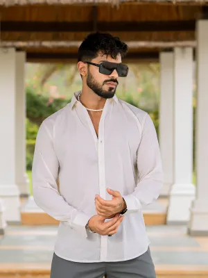Off White Full Sleeve Striped  Shirt