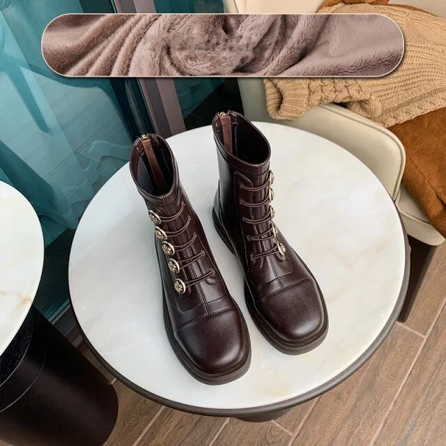 Office Lady Winter Warm Outdoor Fashion Solid Elegant Boots