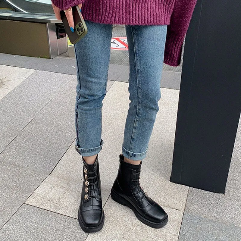 Office Lady Winter Warm Outdoor Fashion Solid Elegant Boots