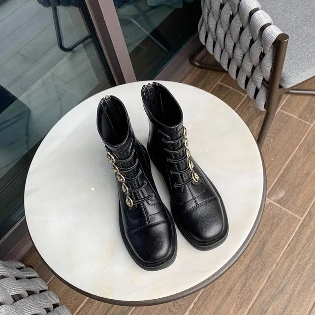 Office Lady Winter Warm Outdoor Fashion Solid Elegant Boots