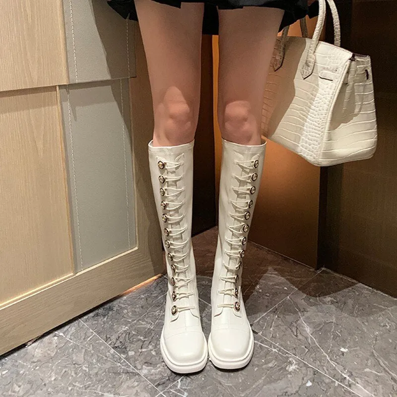 Office Lady Winter Warm Outdoor Fashion Solid Elegant Boots