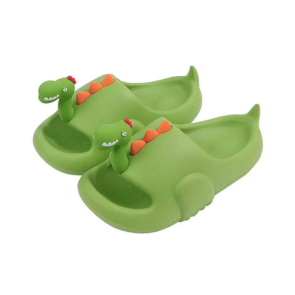 Olive 3d Long Neck Dino Slip on Clogs, Summer/Monsoon all season Footwear for Toddlers & Kids