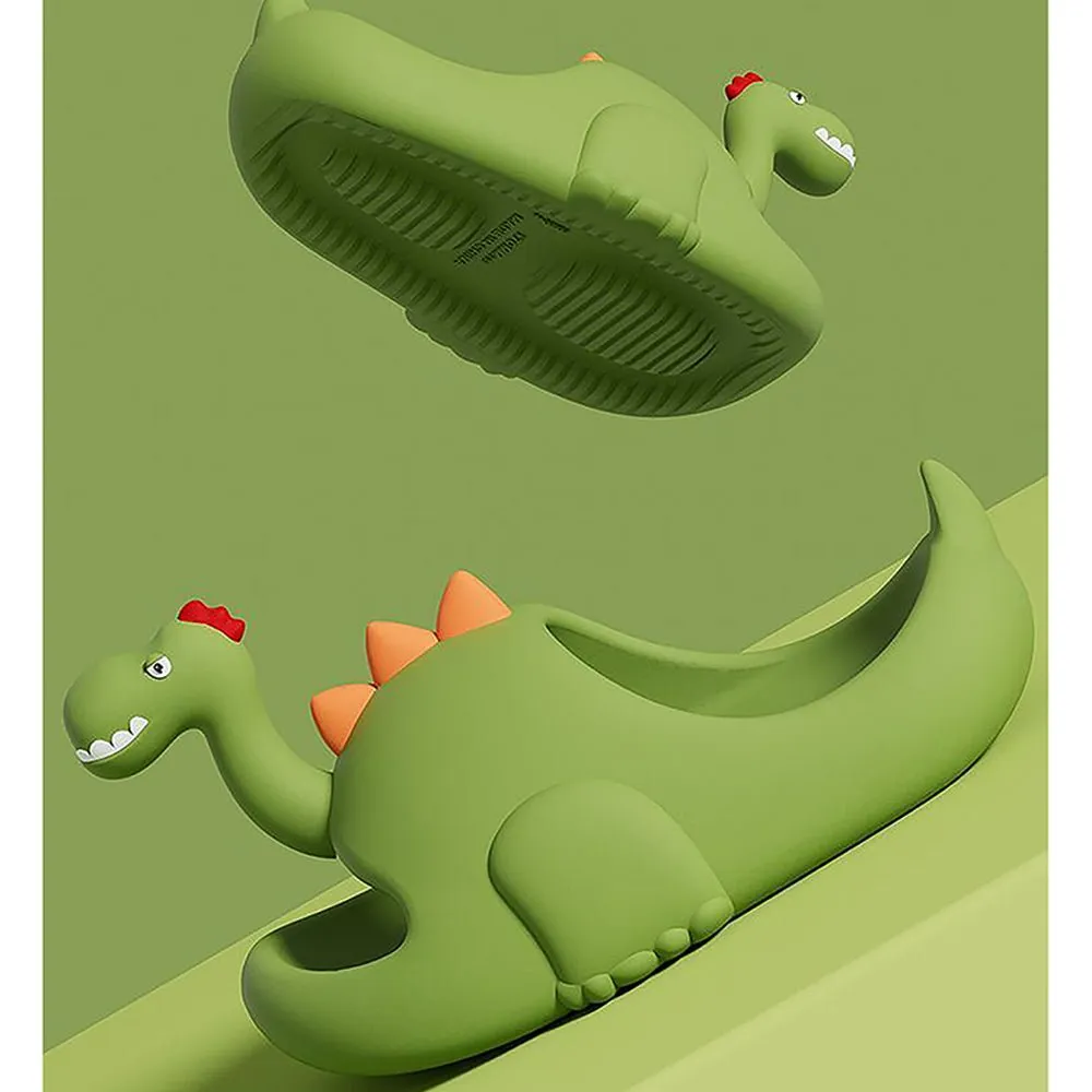 Olive 3d Long Neck Dino Slip on Clogs, Summer/Monsoon all season Footwear for Toddlers & Kids