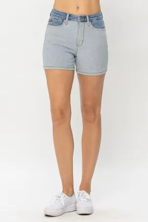 Online Exclusive | Judy Blue Color Block Denim Shorts