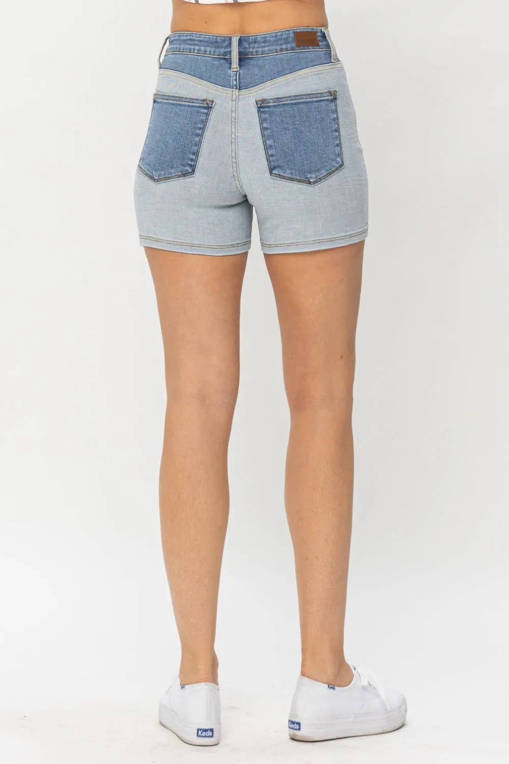 Online Exclusive | Judy Blue Color Block Denim Shorts