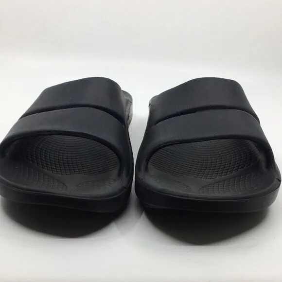 Oofos Ooahh Black Slides Sandals Unisex EU 42 M9 W11 Recovery Therapy slides