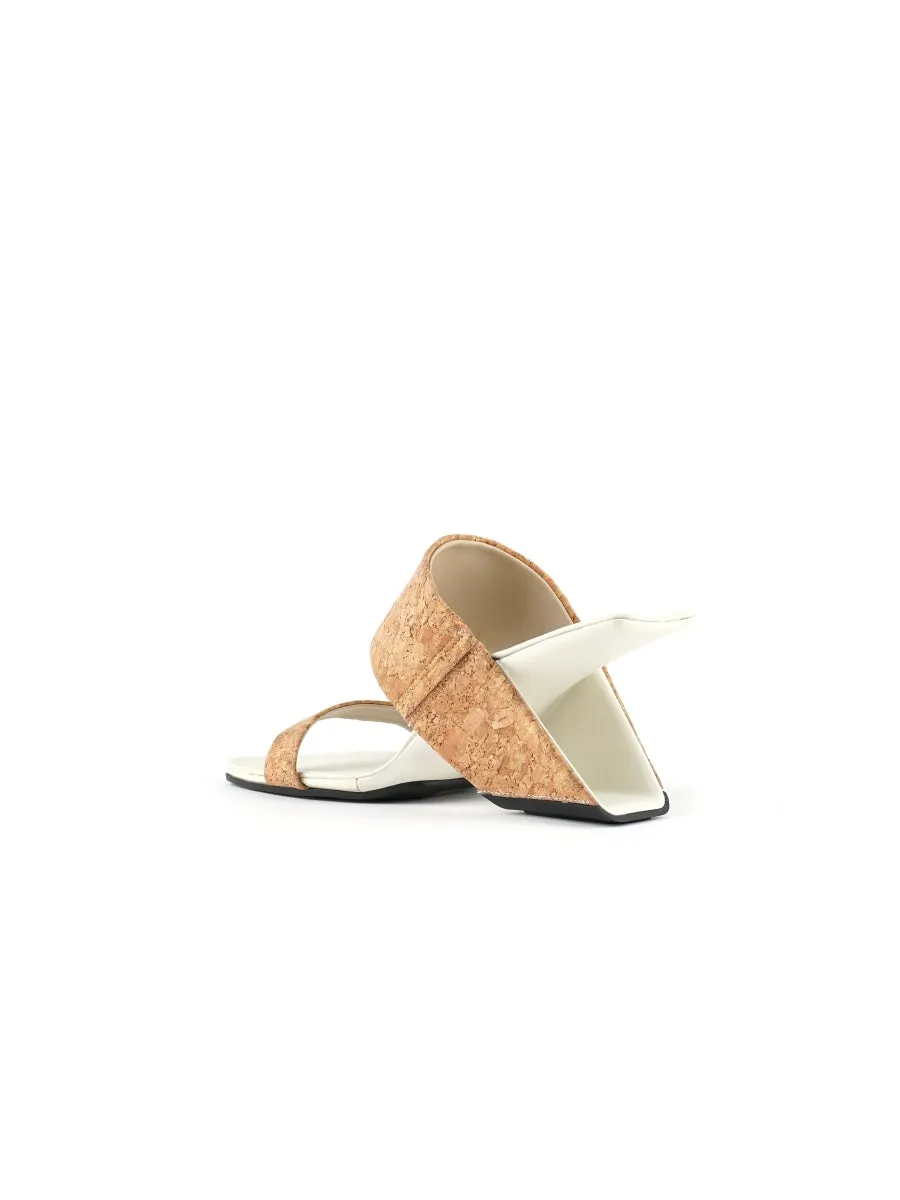 Open-Heel Leather Slide- Sand