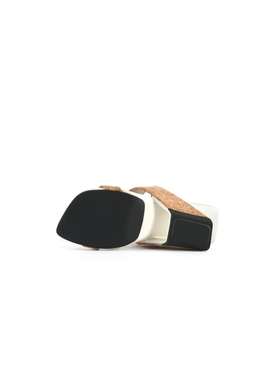 Open-Heel Leather Slide- Sand