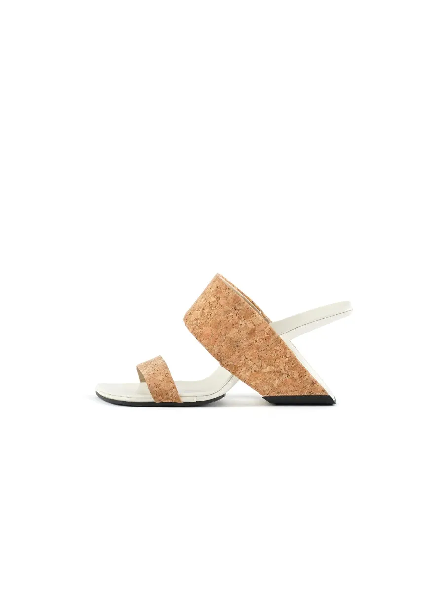 Open-Heel Leather Slide- Sand