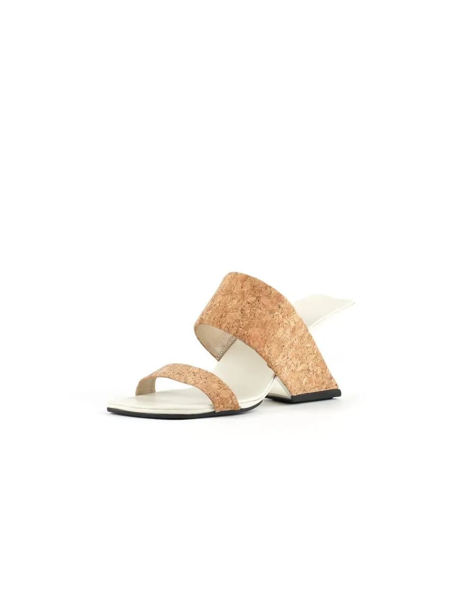 Open-Heel Leather Slide- Sand