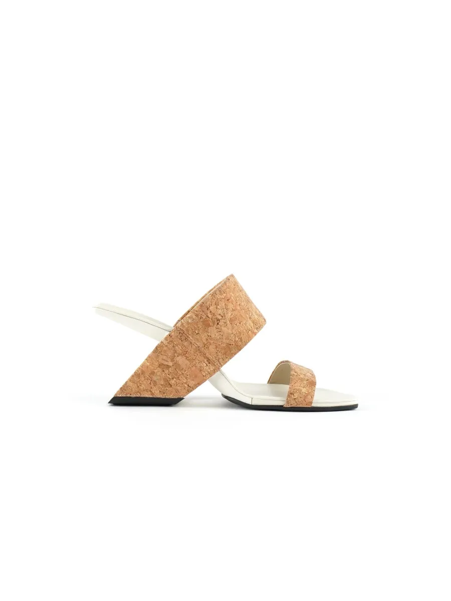 Open-Heel Leather Slide- Sand