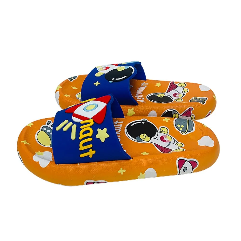 Orange all over Space theme Slip on Clogs, Summer/Monsoon all season Footwear for Toddlers & Kids
