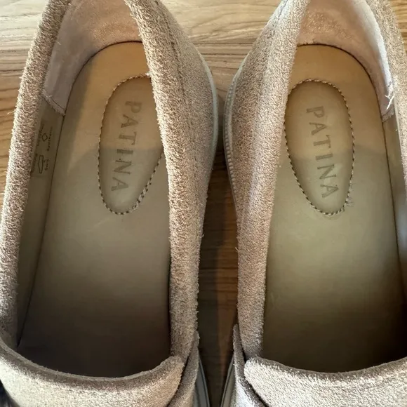 Patina Platform Loafers Zoe Women’s 10 Tan Suede Loafers