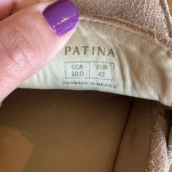 Patina Platform Loafers Zoe Women’s 10 Tan Suede Loafers