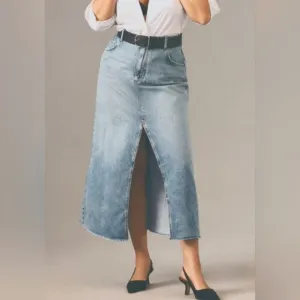 Pilcro Skirt. Madi Denim.Size 22W. Midi Raw Hem. 5pocket. Like New.
