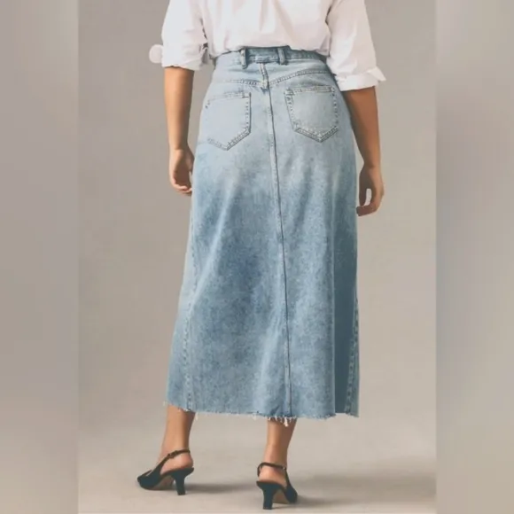 Pilcro Skirt. Madi Denim.Size 22W. Midi Raw Hem. 5pocket. Like New.