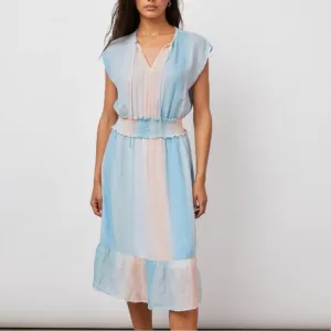 Rails Ashlyn Sunset Gradient Linen Blend Pastel Midi Dress