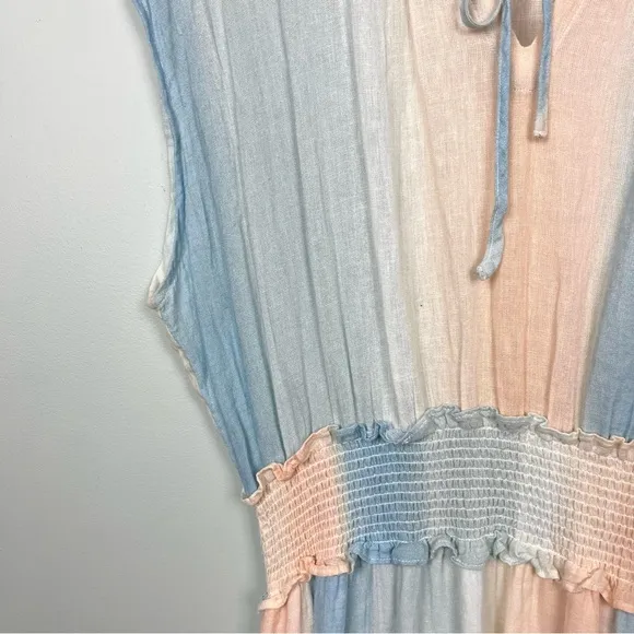Rails Ashlyn Sunset Gradient Linen Blend Pastel Midi Dress