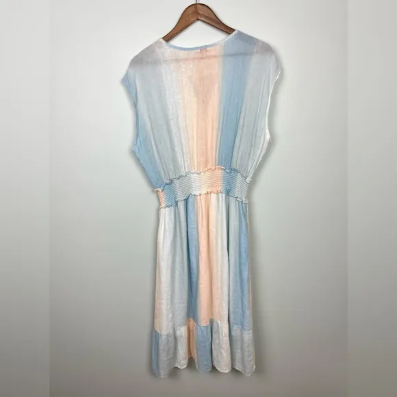 Rails Ashlyn Sunset Gradient Linen Blend Pastel Midi Dress