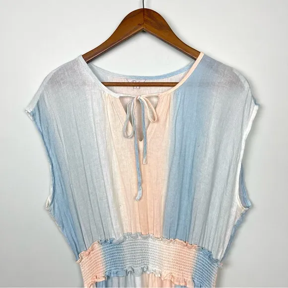Rails Ashlyn Sunset Gradient Linen Blend Pastel Midi Dress