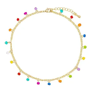 Rainbow Figaro Chain Anklet