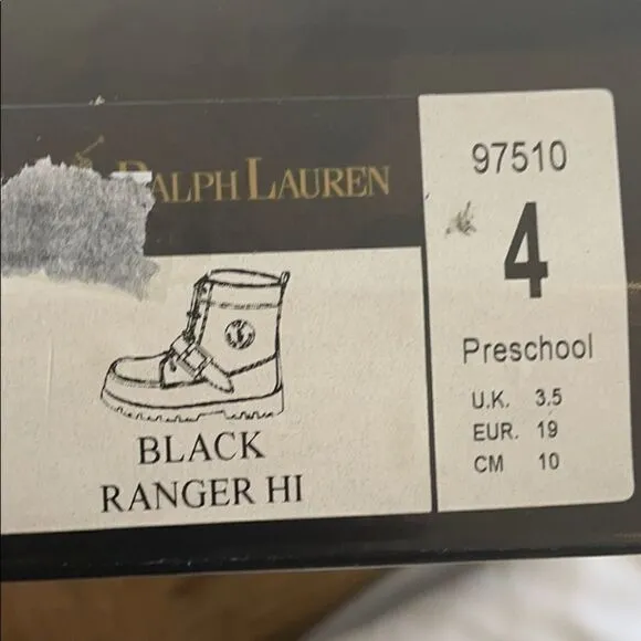 RALPH LAUREN POLO BLACK RANGER BOOTS. NEW