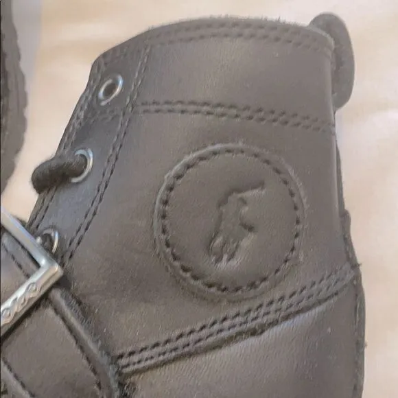 RALPH LAUREN POLO BLACK RANGER BOOTS. NEW