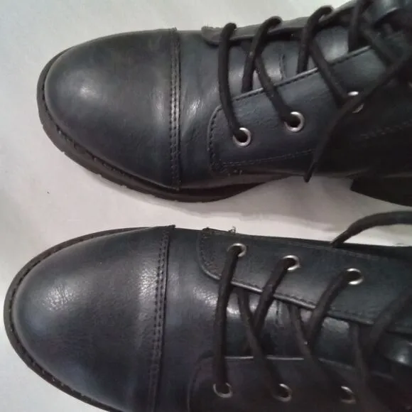 Rampage Kellin Boots Black Size 8.5M Lace Up Side Zipper