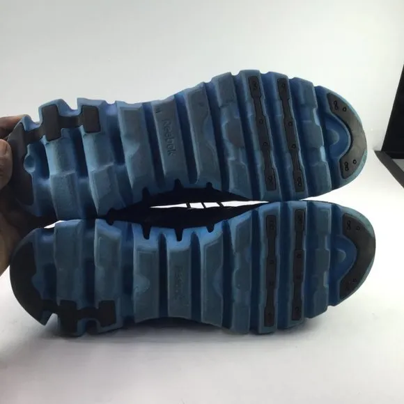 Reebok ZigTech Sonic Black &amp; Blue Running Shoes Sneakers Men Size 13