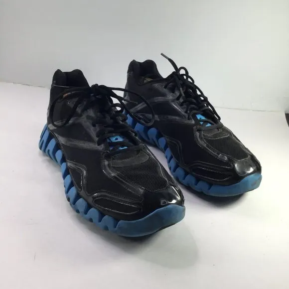 Reebok ZigTech Sonic Black &amp; Blue Running Shoes Sneakers Men Size 13