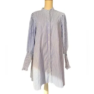 Revolve Los Angeles Blue &amp; White Striped Oversized Shirt Dress NWT