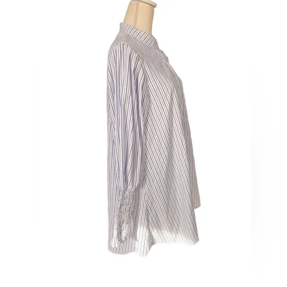 Revolve Los Angeles Blue &amp; White Striped Oversized Shirt Dress NWT