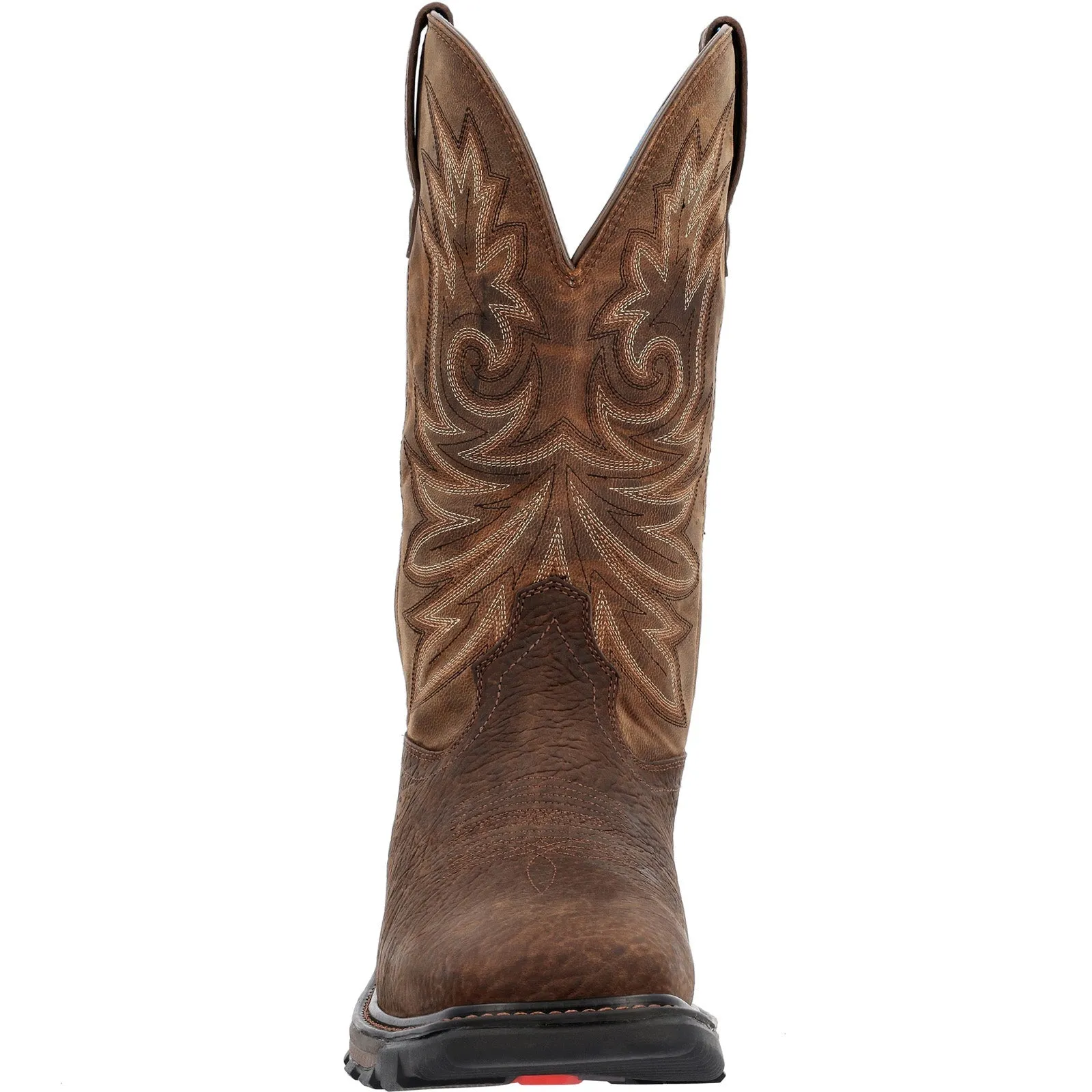 Rocky Carbon 6 Pull On RKW0375 Mens Brown Wide Leather Cowboy Western Boots