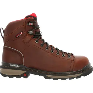 Rocky Rams Horn Lace To Toe Composite Waterproof Mens Brown Wide Boots